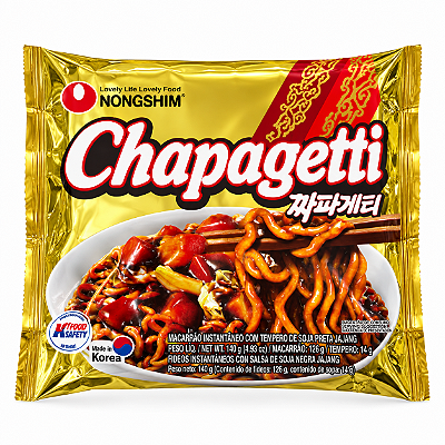 Lamen Coreano Chapagetti Macarrão Instantâneo Sabor Jjajang Soja Preta Nongshim 140g