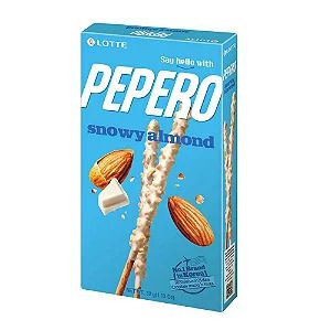 Pepero Biscoito Palito Sabor Chocolate Branco C/ Amendoas 32G - Lotte