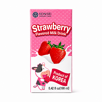 Leite de Morango Coreano Yonsei Strawberry Milk 190ml