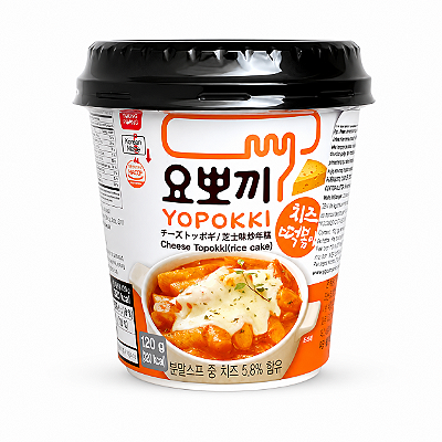 Topokki Queijo Yopokki Copo 120g Bolinho de Arroz Coreano
