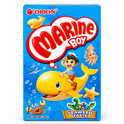 Biscoito Assado Marine Boy Sabor Algas Orion 30g
