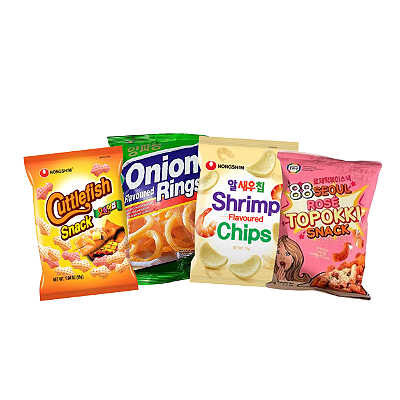 Kit 4 Salgadinho Coreano Snacks Sabores Sortidos