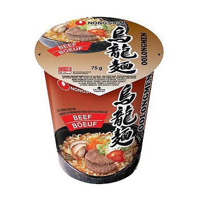 Lamen Coreano Oolongmen Sabor Carne 75g Cup