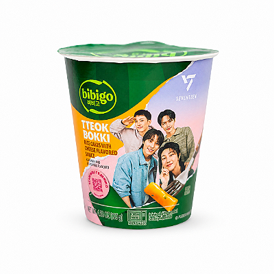Topokki Bolinho de Arroz Coreano Sabor Queijo Bibigo Copo 125g - Edição Especial Seventeen
