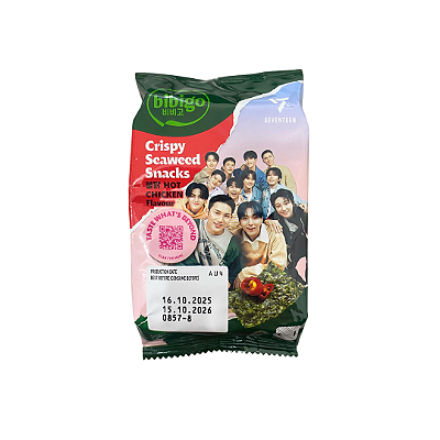 Snack Alga Marinha Sabor Hot Chicken Bibigo 5g - Edição Especial Seventeen