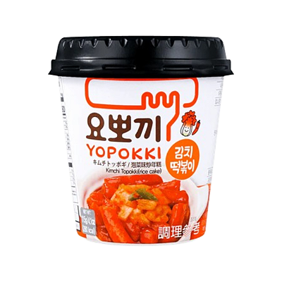 Topokki Sabor Kimchi Bolinho de Arroz Coreano Instantâneo - Yopokki Copo 120g