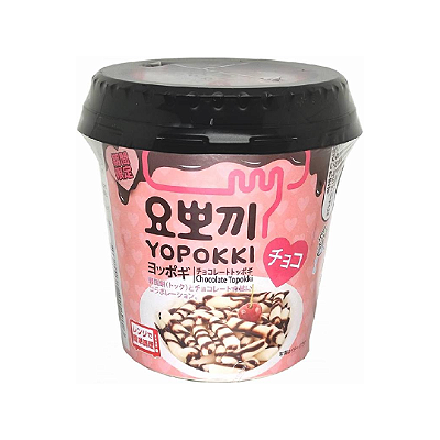 Topokki Sabor Chocolate Bolinho de Arroz Coreano Instantâneo - Yopokki Copo 120g