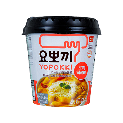 Topokki Sabor Molho Rosé Bolinho de Arroz Coreano Instantâneo - Yopokki Copo 120g
