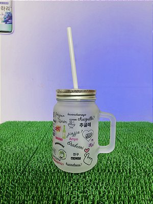 Caneca Dorameira Fosca Com Tampa e Canudo