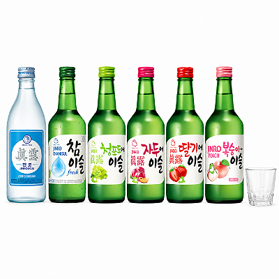 Kit Soju Experience Bebida Coreana Com Copinho 6 Garrafas
