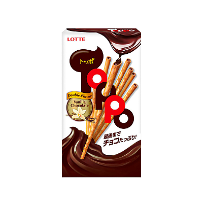 Biscoito Palito Toppo Sabor Baunilha E Chocolate 40g - Lotte