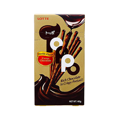 Biscoito Palito Toppo Sabor Chocolate Duplo 40g - Lotte