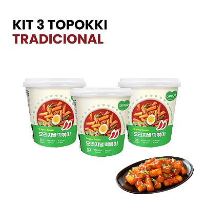 Kit C/ 3 Topokki Sabor Tradicional Original