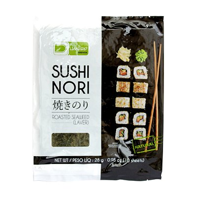 Alga Marinha Sushi Nori Para Sushi e Temaki Com 10 Folhas Hanaro 28g