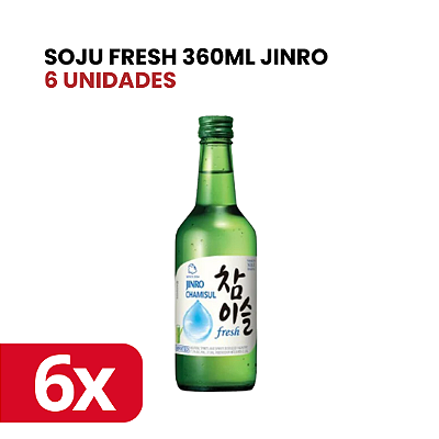 Soju Chamisul Fresh Jinro 6 Unidades 360ml