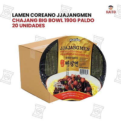 Caixa 12 Unidades Lamen Coreano Jjajangmen Chajang Big Bowl 190g Paldo