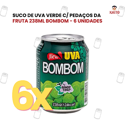 Suco De Uva Verde Com Pedaços Da Fruta BOMBOM 238ml - 6 Unidades