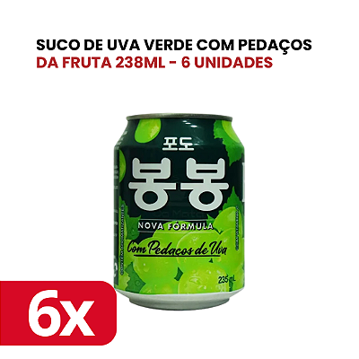 Suco De Uva Verde Com Pedaços Da Fruta 238ml BonBon 6 Unidades