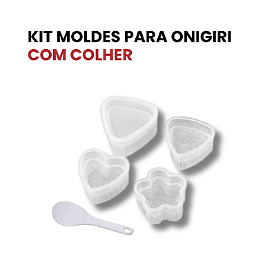 Kit Moldes Transparentes Para Onigiri Com Colher