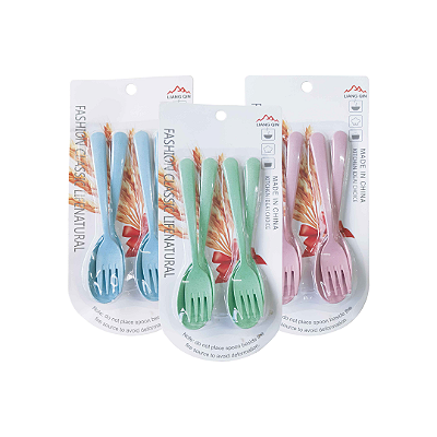 Kit Colher Com Garfo Cores Sortidas
