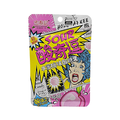Bala Sour Super Azeda Sabor Pêssego 26g