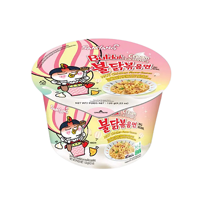 Lamen Coreano Buldak Hot Chicken Sabor Creme Carbonara Big Bowl 120g