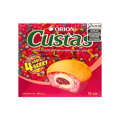 Bolinho Custas Orion Sabor Frutas Vermelhas Caixa 12 Unidades
