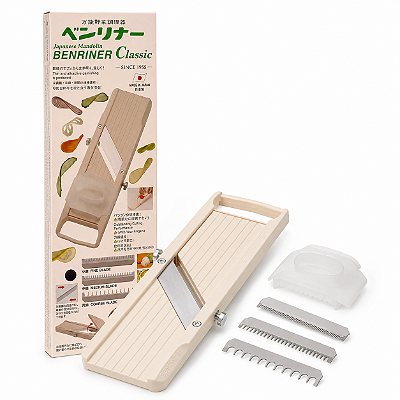 Ralador e Fatiador de Vegetais Japonês Benriner Classic com 3 Lâminas