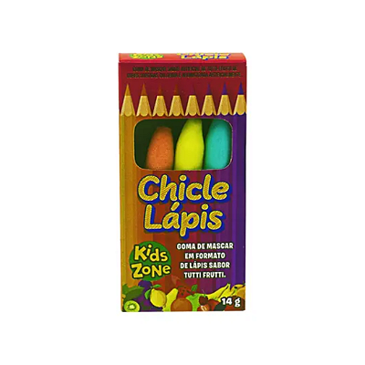 Chiclete Lápis Kids Zone Sabor Tutti Frutti 14g
