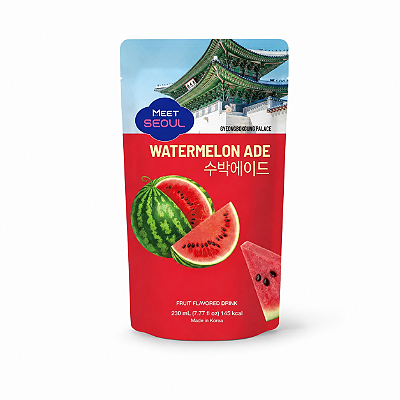 Bebida Coreana Sabor Melancia Suco Refresco Meet Seoul Saquinho Sachê 230ML