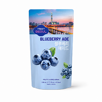 Bebida Coreana Sabor Blueberry Suco Refresco Meet Seoul Saquinho Sachê 230ML