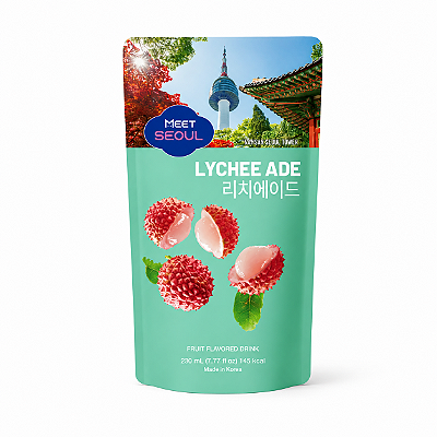 Bebida Coreana Sabor Lichia Suco Refresco Meet Seoul Saquinho Sachê 230ML