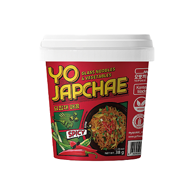 Japchae Sweet Comida Coreana Vegetariana Super Apimentado Copo Yopokki 38g