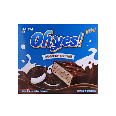 Bolinho De Chocolate OhYes! Cookie Cream 12 unidades Haitai 360g