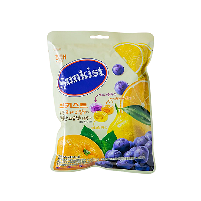 Bala Coreana Sabor Frutas Sortidas Sunkist 125g