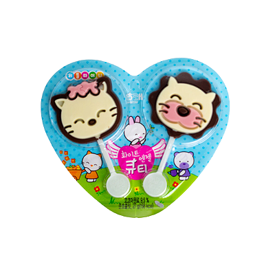 Pirulito De Chocolate White Angel Cutie 27g