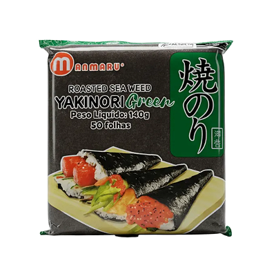 Nori Alga Marinha Green 50 Folhas Manmaru Importado 140g