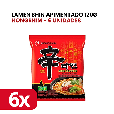 Lamen Shin Apimentado 120g Nongshim 6 unidades