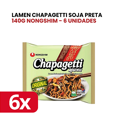 Lamen Chapagetti Soja Preta 140g Nongshim 6 unidades