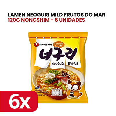 Lamen Neoguri Mild Frutos Do Mar 120g Nongshim 6 unidades