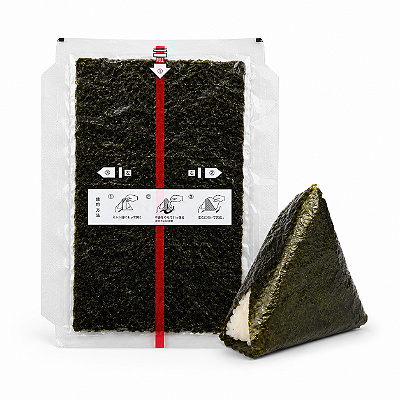 Alga Nori Para Oniguiri Com Película Protetora 100 Folhas Individuais 120g