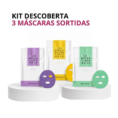 Kit Descoberta Be'Balance – 3 Máscaras Faciais Coreanas Sortidas