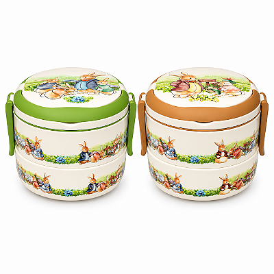 Lunch Box Rabbit Redonda Double com Divisórias Cor Sortida 01 Unidade