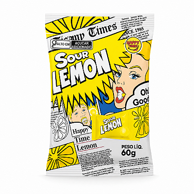 Bala Azeda Sour Lemon Limão Happy Time 60g