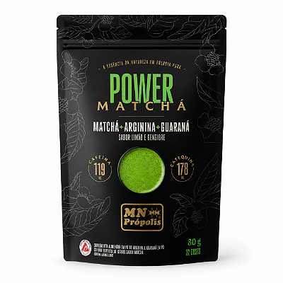 Power Matchá com Arginina Guaraná Limão e Gengibre MN 80g
