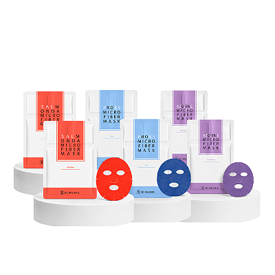 Kit Hidratação Profunda Máscara Facial Coreana Be'Balance - 6 Unidades