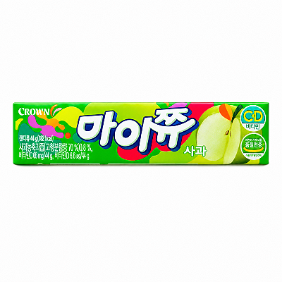 Bala Mastigável Coreana Sabor Maçã Verde Crown 44g