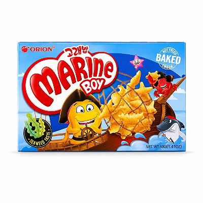 Salgadinho Coreano Assado Marine Boy Orion 40g Sabor Alga