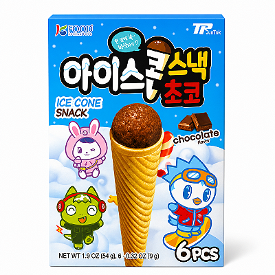 Biscoito Cone Chocolate Raon Ice Cone Snack 54g