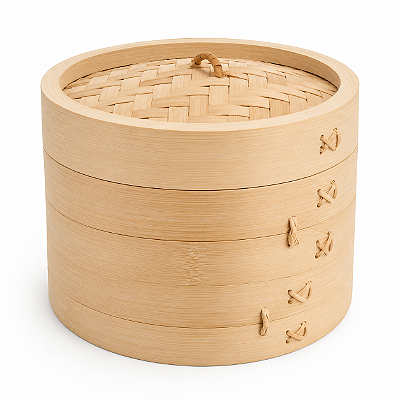Cesta de Bambu para Cozinhar a Vapor 15cm